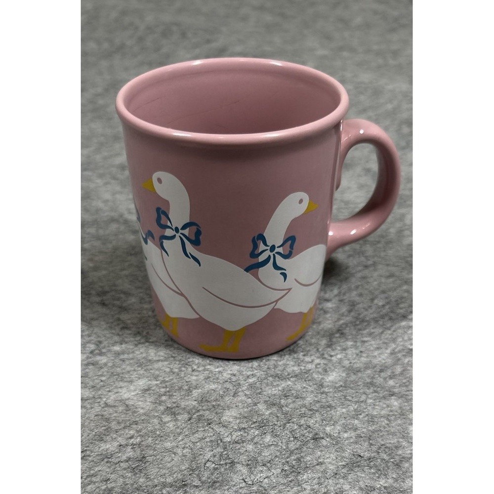 1980s Pink Bowed Mother Goose Coffee Tea Vintage Mug Made In England Cottagecore